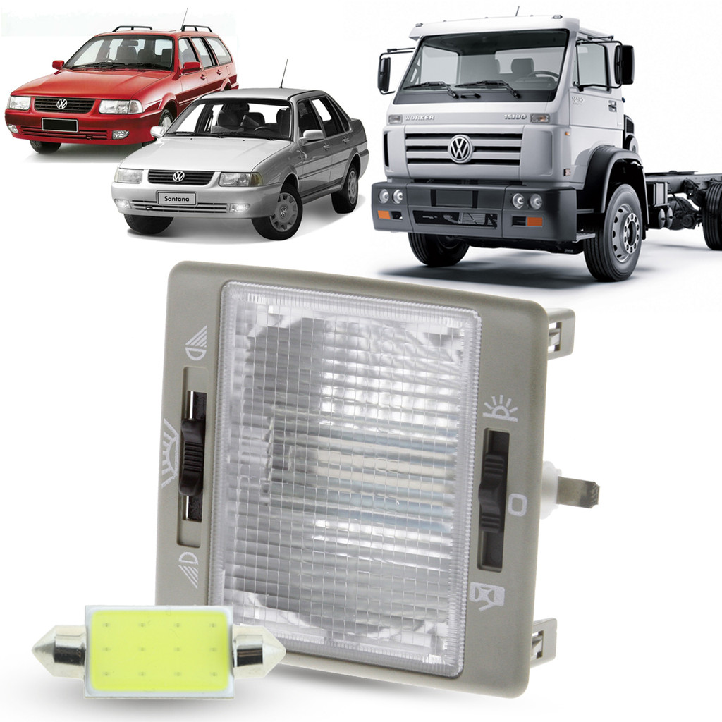 Lanterna Luz De Teto C/ Direcionador Foco + Led VW Santana Quantum Caminhões Ford Versailles Royale Após 1991