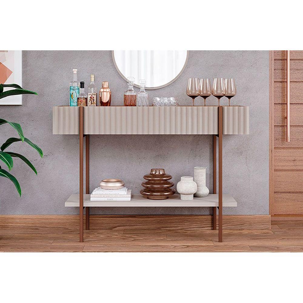 Aparador de Sala Jantar Aparador Cimol Lira 1 Prateleira Nature/Off White - Cimol