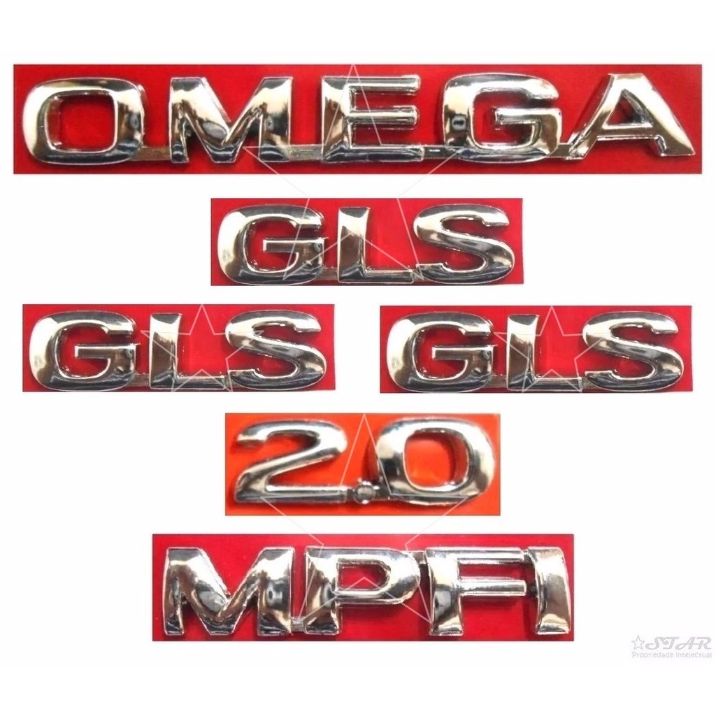 Emblemas Omega Gls 2.0 Mpfi + Laterais Gls - 1998