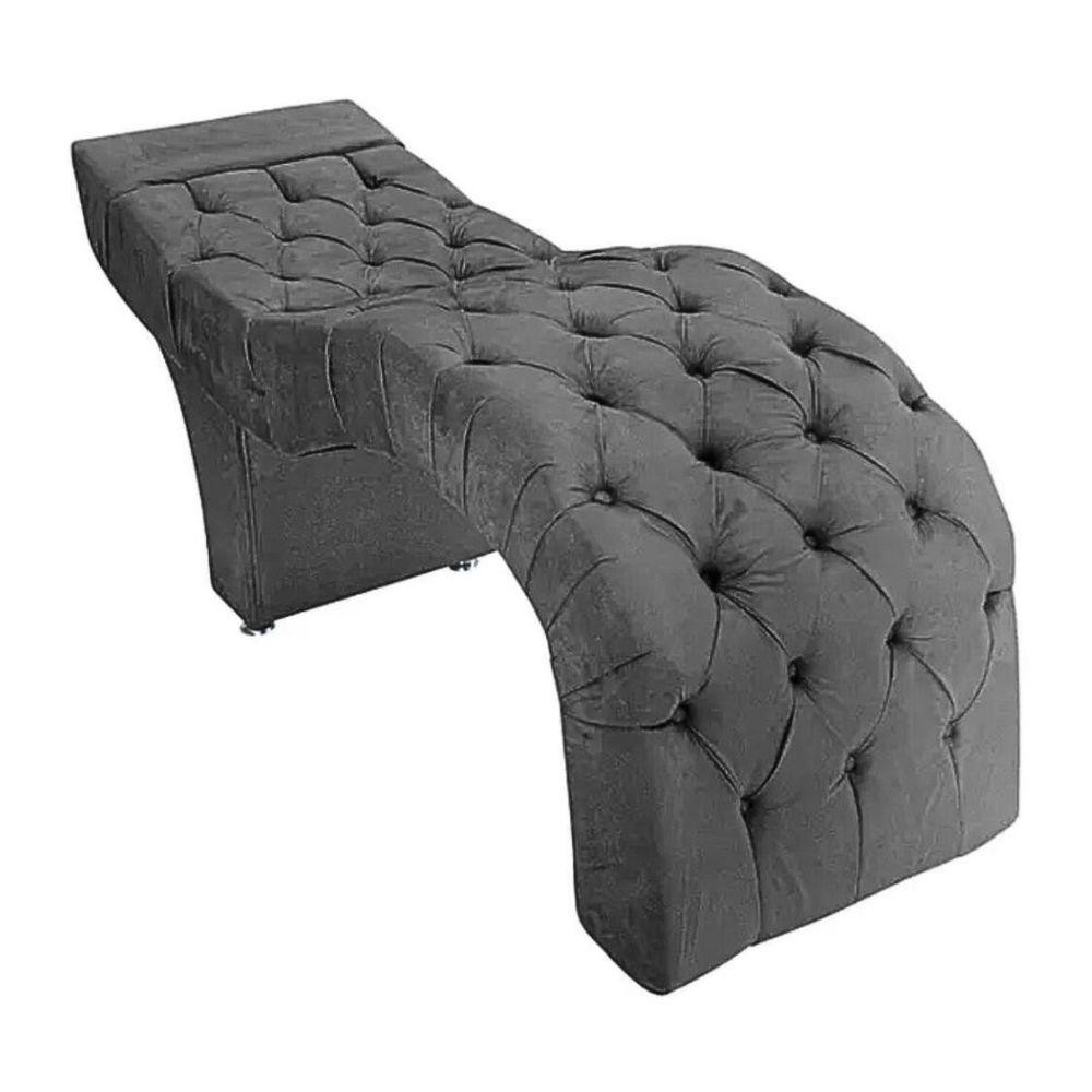 Maca Estofada Estética Cílios Salão Spa Veludo Kelly Cor:cinza em Oferta na Shopee