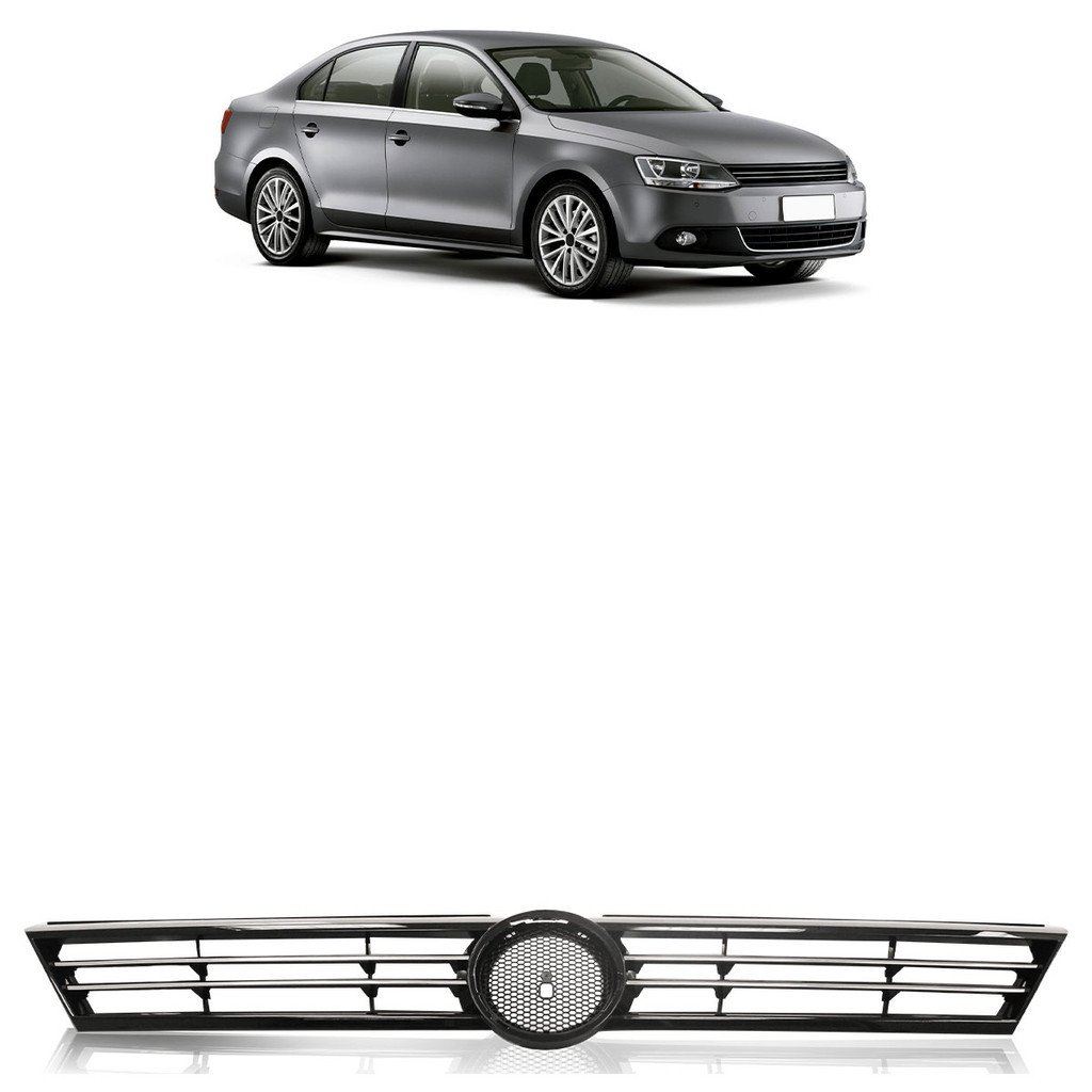 Grade Dianteira Jetta 2011 2012 Preto Friso Cromado Central em Oferta na Shopee