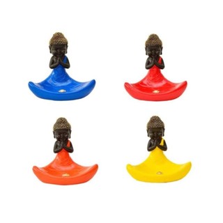 Incensário Buda Baby Terra Colorido Resina Meditação - 1 Unidade