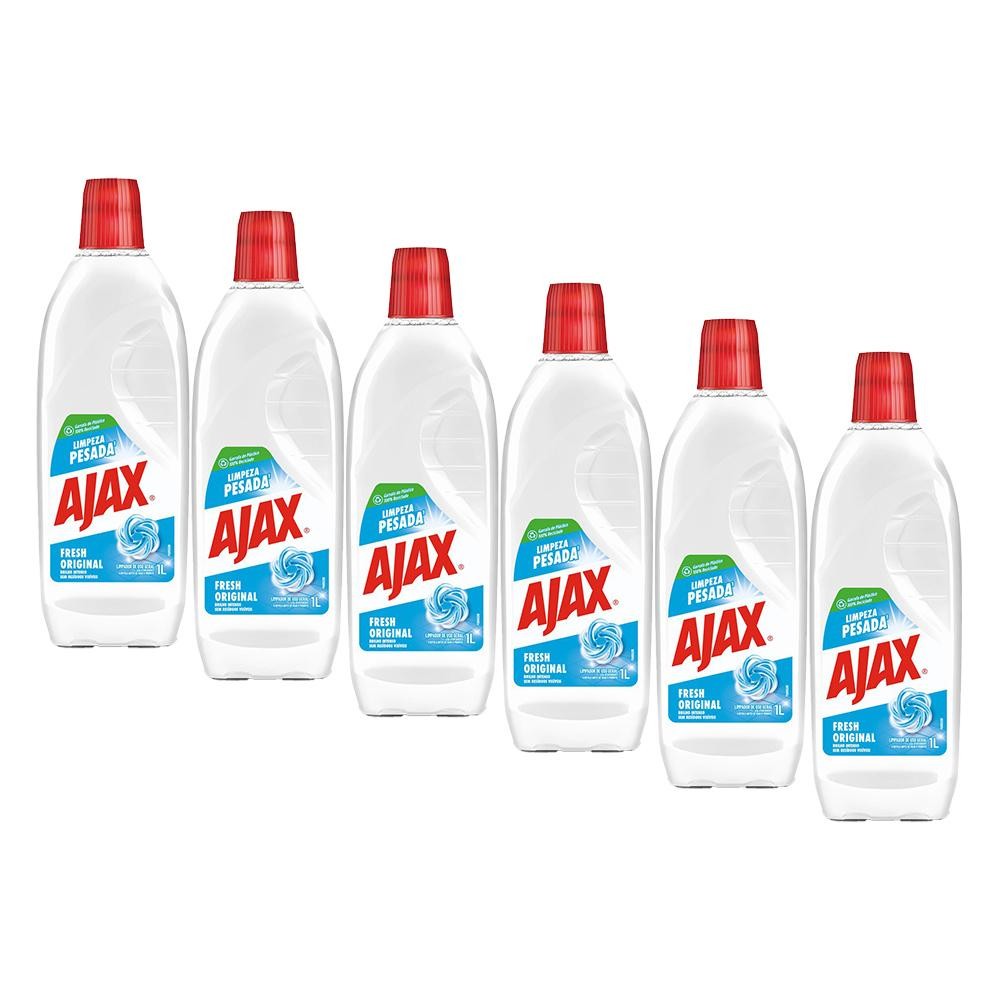 Kit 6 Limpador Ajax Diluível Fresh 1l