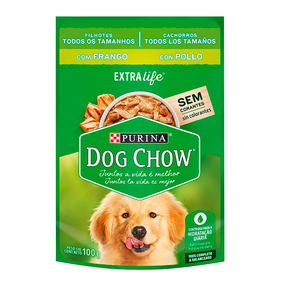 Ração Úmida Dog Chow Cães Filhotes Frango 100g em Oferta na Shopee