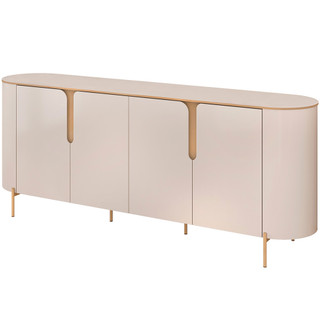Aparador Buffet Para Sala de Jantar 4 Portas Orgânico Lia D05 Off White - Lyam Decor em Oferta na Shopee