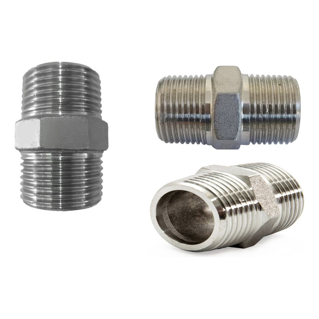 - Niple Inox 304 - 150 Lbs - Rosca Bsp - 1''1/2