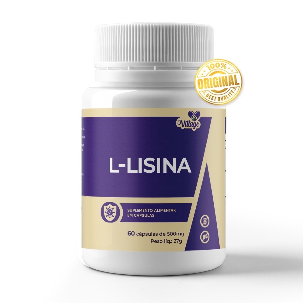 Lisina 500mg C/60 Cáps VITTAGE em Oferta na Shopee