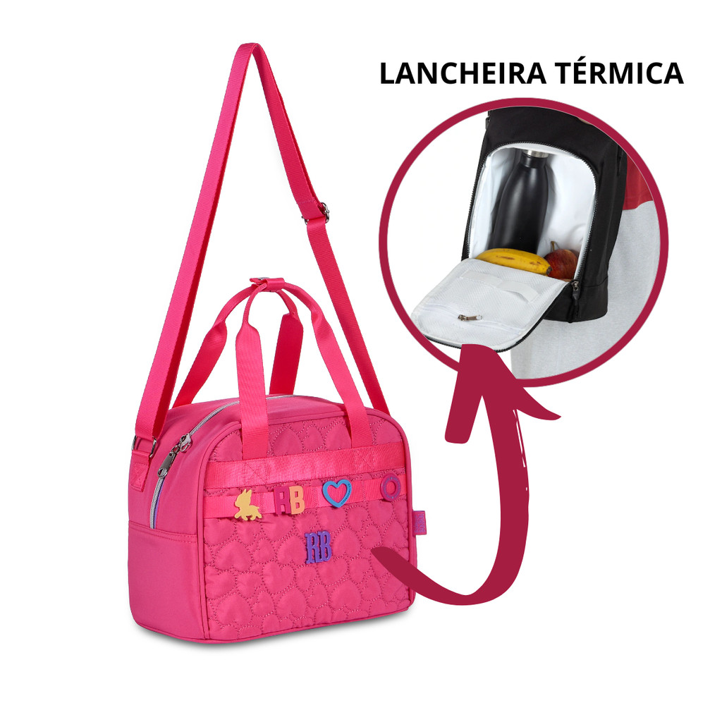 Lancheira Feminina Com Tecido Térmico 01 Bolso Rebecca Bonbon - Clio Style COR:ROSA · foto 2