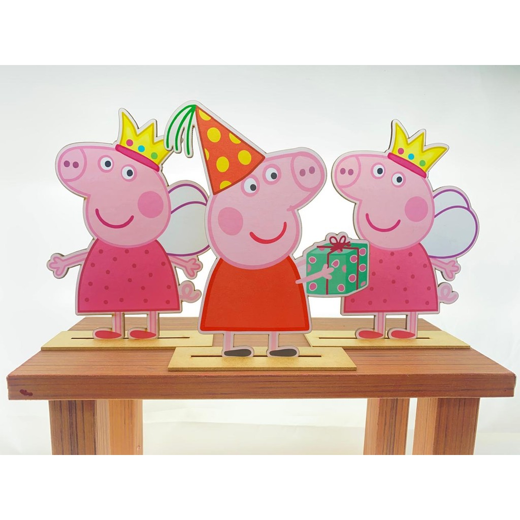 Kit Display de Mesa 3 Peças Para Festa Pep. Pig MDF