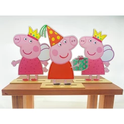 Kit Display de Mesa 3 Peças Para Festa Pep. Pig MDF