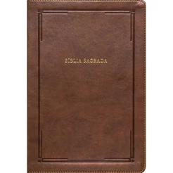 Bìblia Sagrada Slim | NVI | Letra Grande | Couro Soft Marrom Barroca