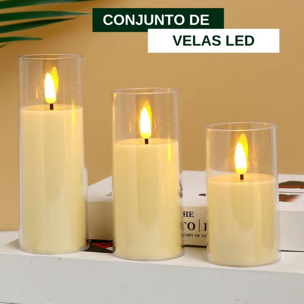 Kit 3 Lâmpadas De Vela Led Eletrônica Decoração Festa em Oferta na Shopee