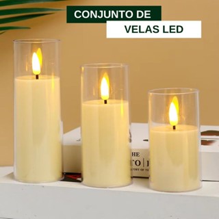 Kit 3 Lâmpadas De Vela Led Eletrônica Decoração Festa em Oferta na Shopee