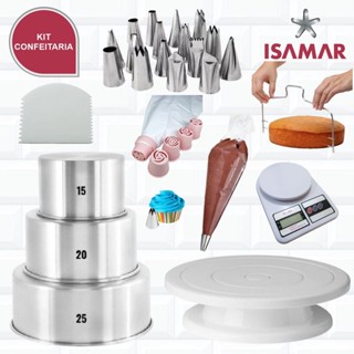 Kit Confeitaria Iniciante Bailarina Formas Balanca Nivelador ISAMAR