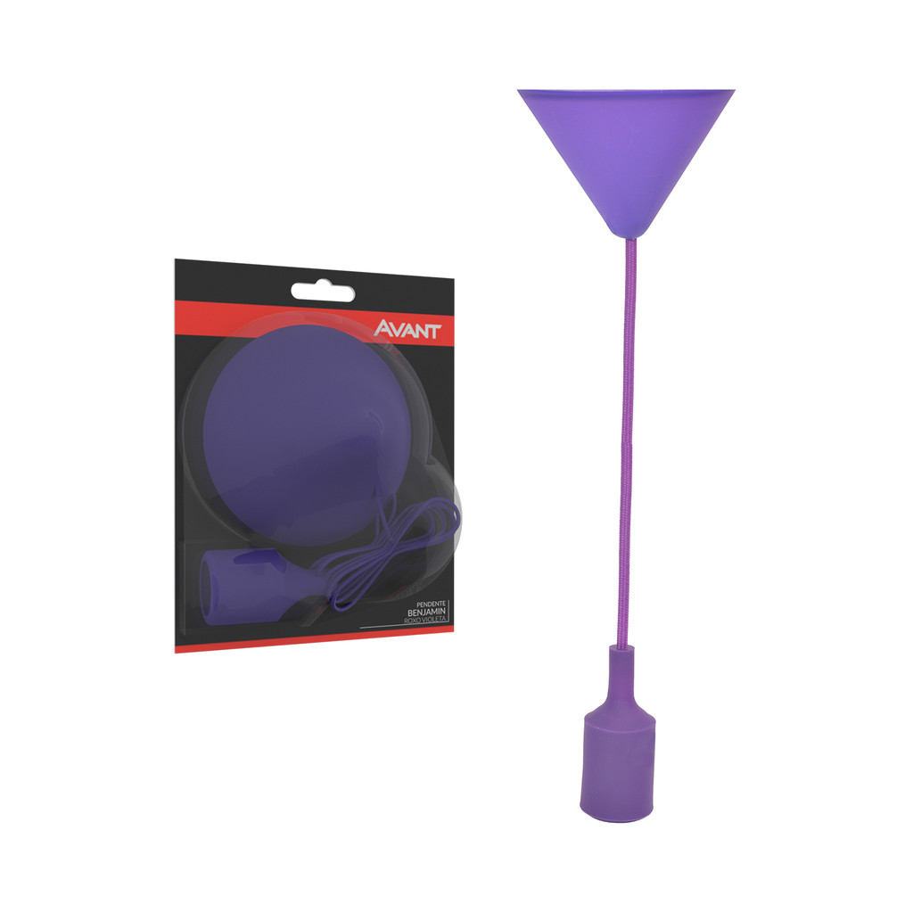 Luminaria Pendente de Teto Roxo Benjamin E27 Bivolt Avant em Oferta na Shopee