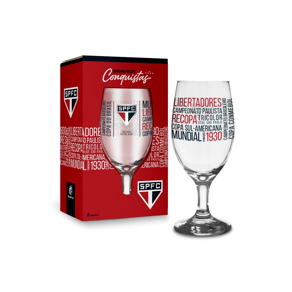 Taça Windsor Cerveja Chopp 330ml Clubes Títulos - São Paulo SPFC Oficial