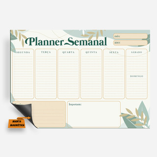 Imã Planner Lousa Branca Geladeira - Caneta com Apagador Magnética - 20x30cm  Lembrete Re…