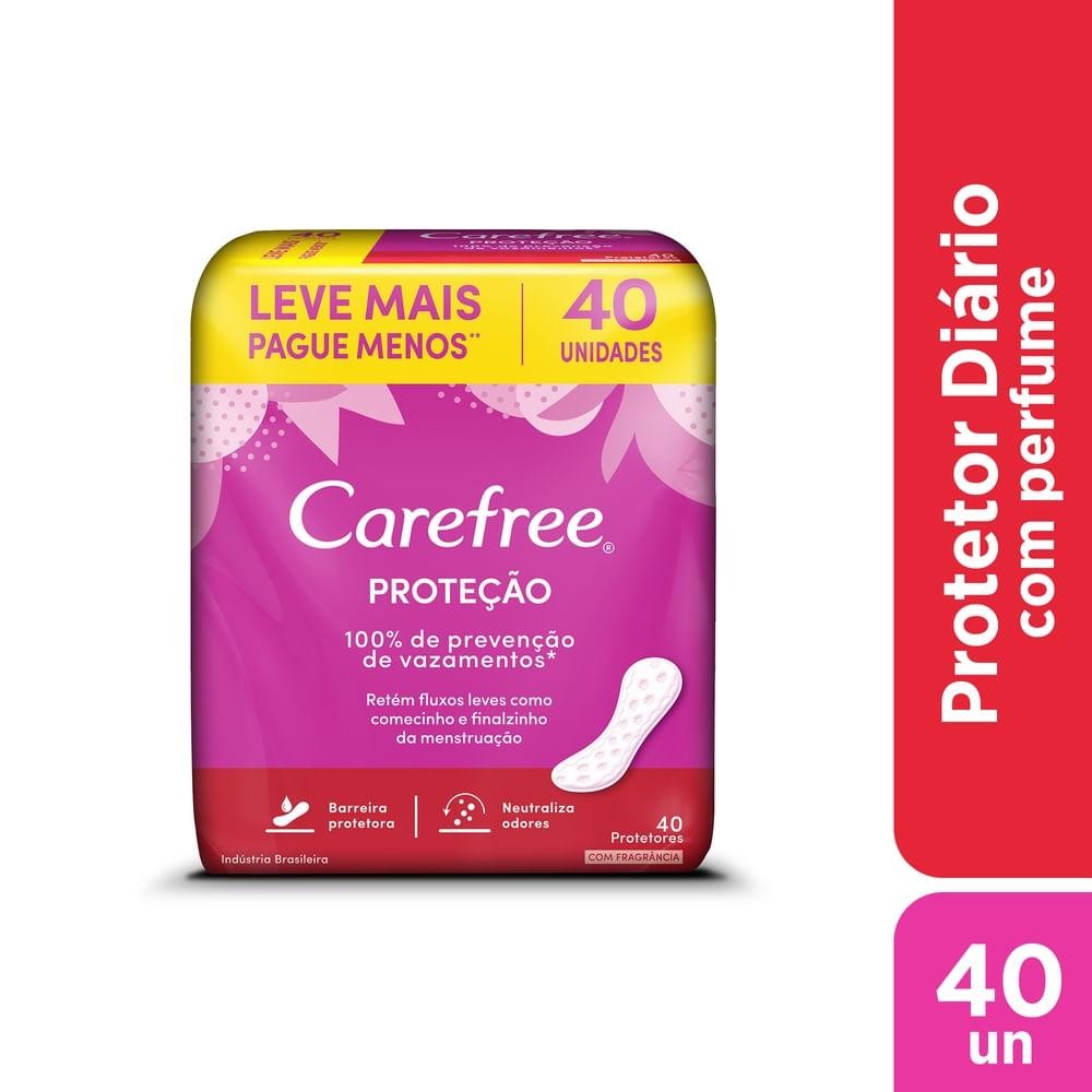 Protetor Diário Carefree Proteção C/Fragrância 40Un em Oferta na Shopee
