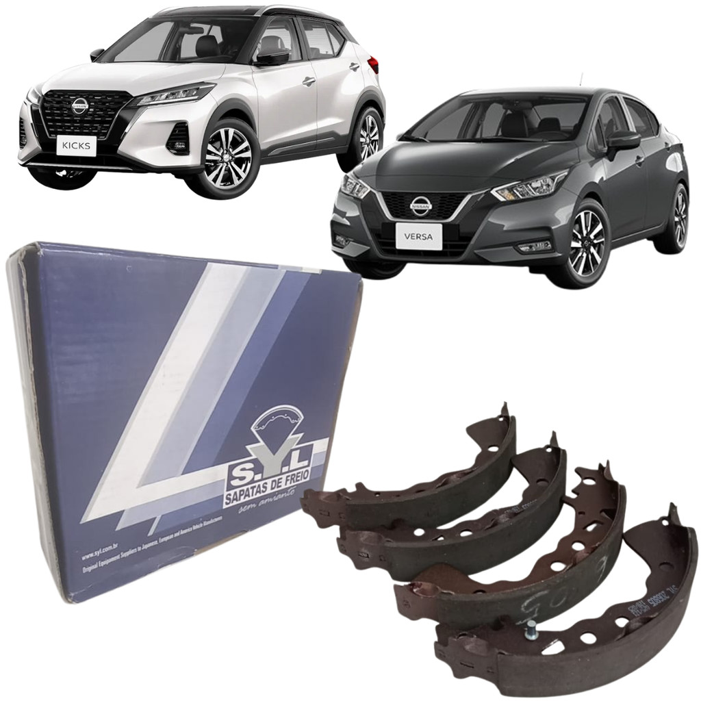 Jogo Lona Sapata Freio Traseiro SYL Kicks Versa em Oferta na Shopee