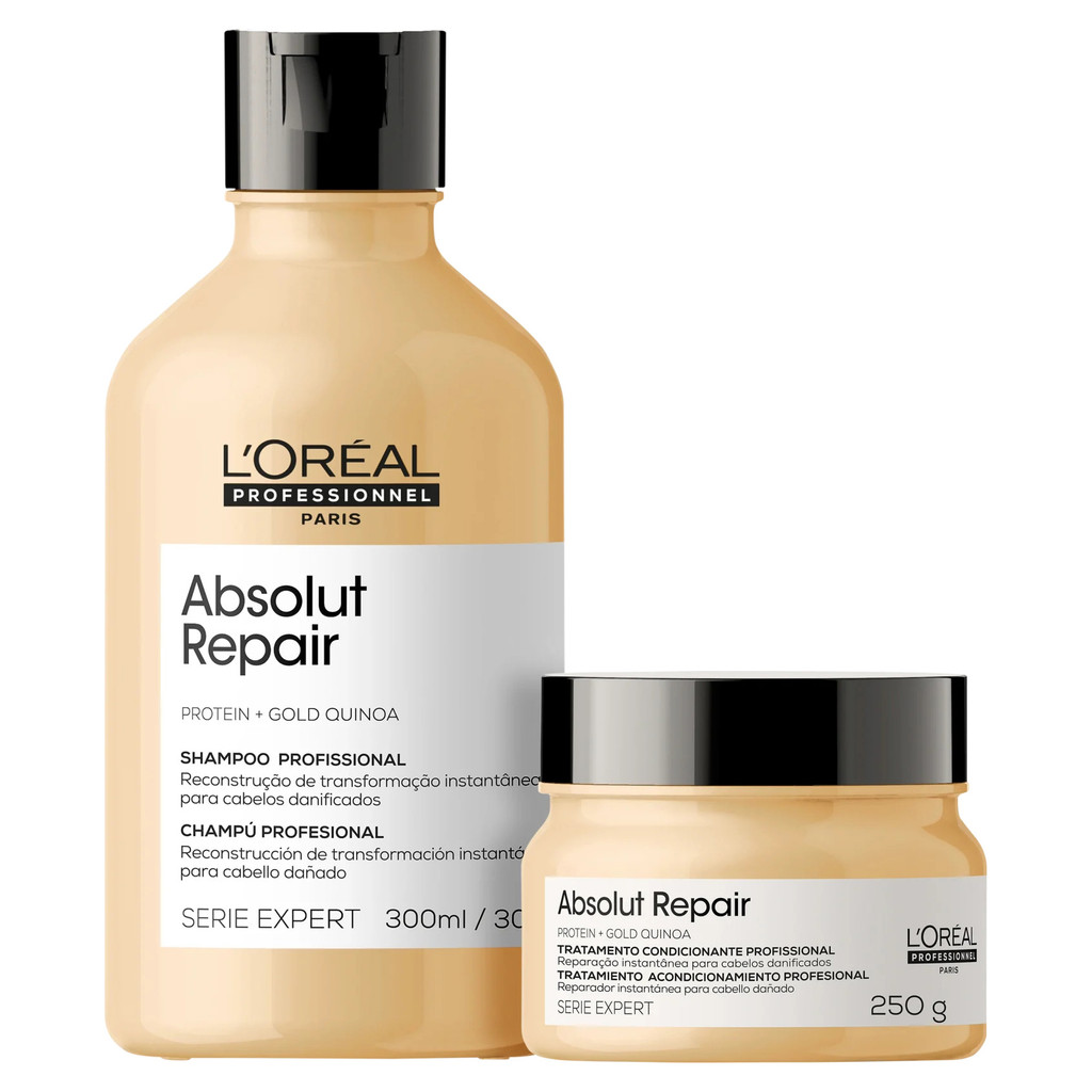 KIT SHAMPOO + MÁSCARA ABSOLUT REPAIR LORÉAL PROFESSIONNEL SERIE EXPERT em Oferta na Shopee