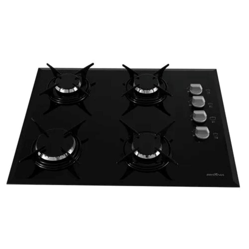 Cooktop A Gás Britânia 4 Queimadores Vidro 8mm BCT4P Bivolt em Oferta na Shopee