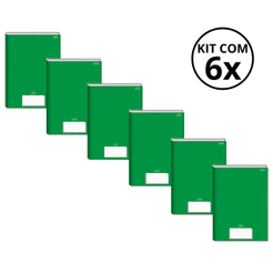 Kit Com 6 Caderno Brochura 96 Fls Pautado Capa Dura - Stiff KITS:KIT 09