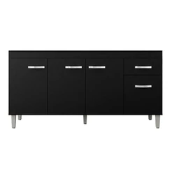 Balcão De Pia Gabriela 150 Cm Preto - Ajl