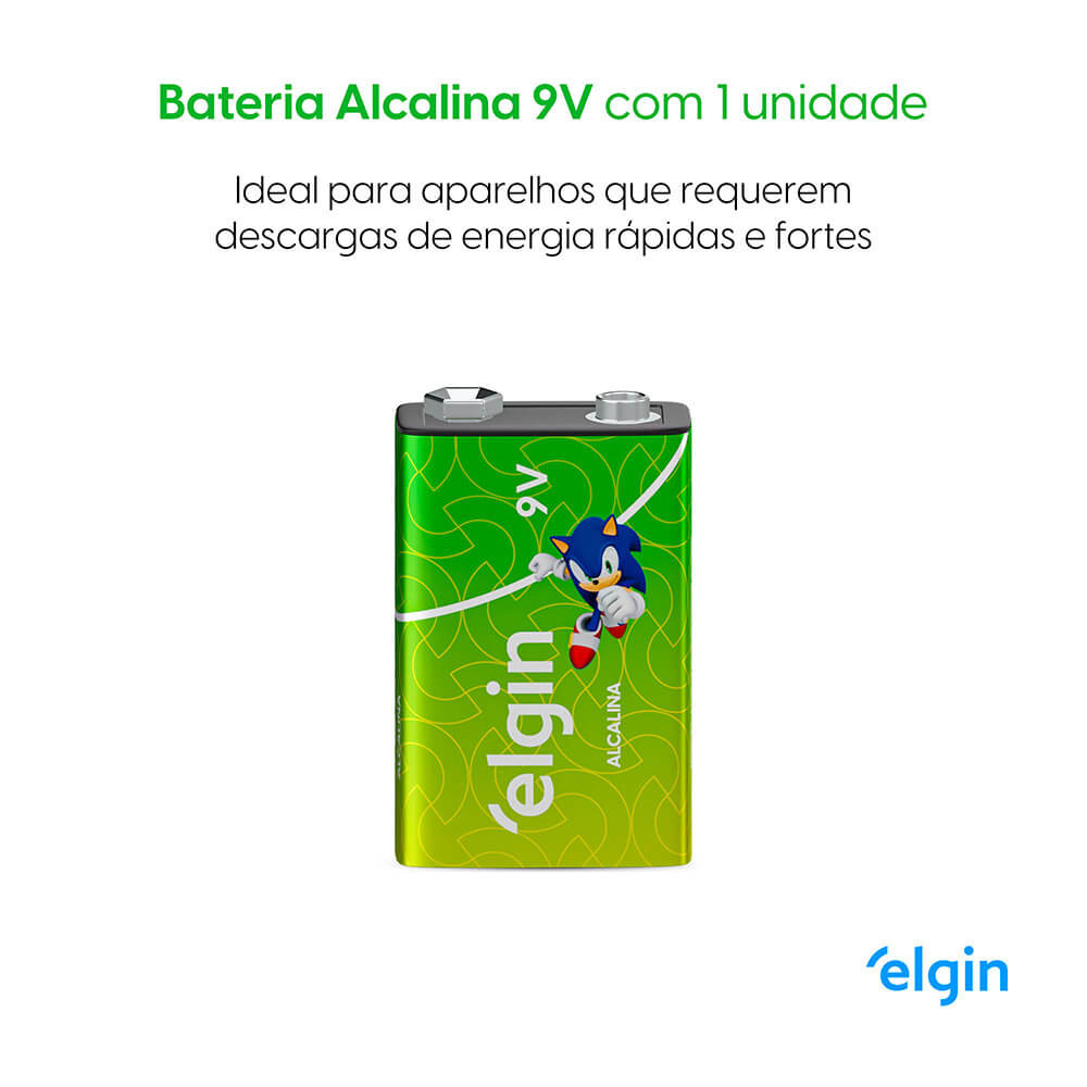 Bateria Alcalina 9V - Blister com 1 Unidade - detalhe