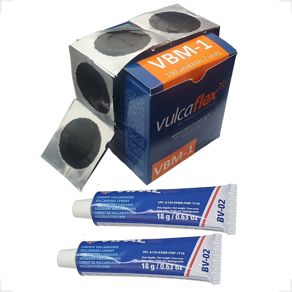 Kit Remendo Bike Vbm 01 Vulcaflex Cx C/ 100 + 2 Cola Vipal