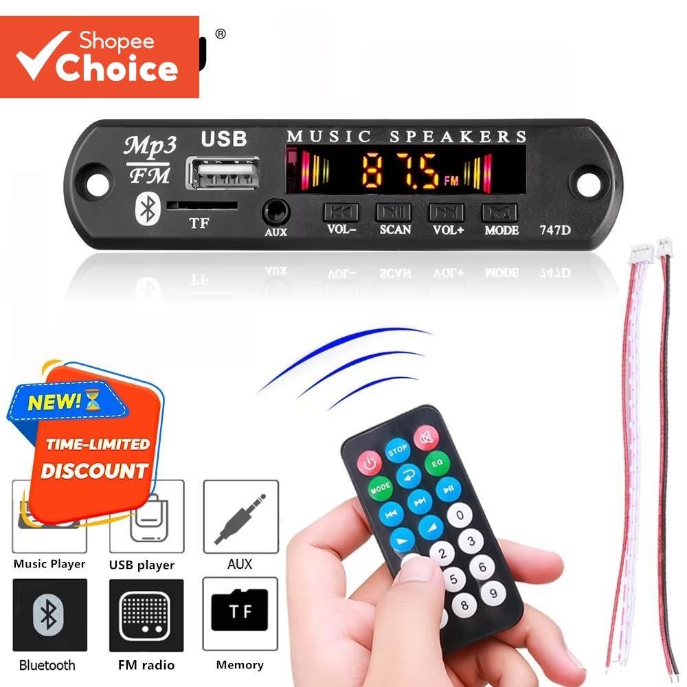 DC 9V 12V Bluetooth 5.0 Kit De Carro Sem Fio MP3 Dec oder Placa Áudio WMA Módulo Leitor Música Do Perdas USB AUX TF Rádi