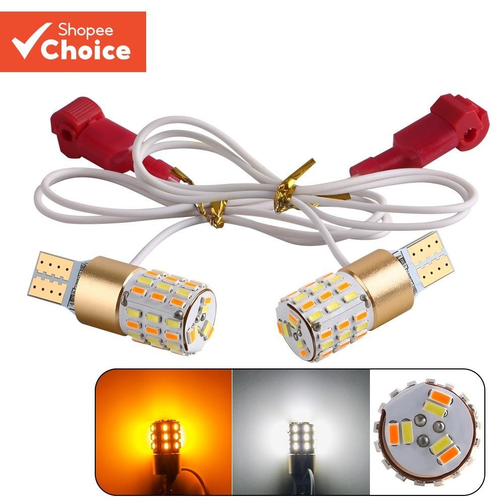 (2 Peças) T10 Luz De Contato Duplo Para Motocicleta W16W Estacionamento Invertendo Cor Nevoeiro Canbus Lâmpada LED Acess