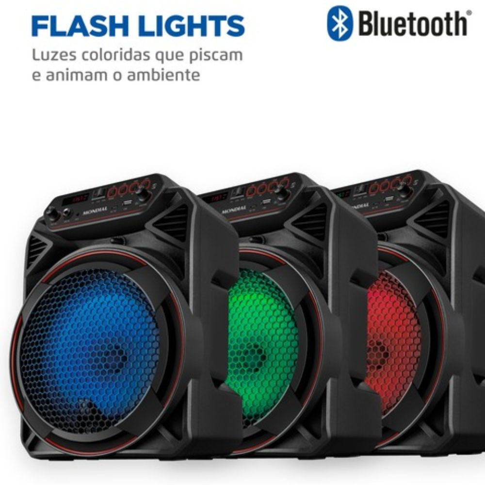 Caixa Amplificada Mondial CM-150 com Bluetooth, USB, Rádio FM e Função TWS - 150W - detalhe