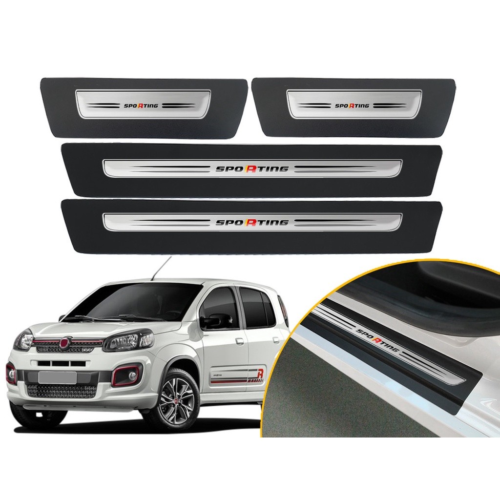Jogo De Soleira Resinada Porta Modelo Drop Fiat Uno Sporting 2011 2012 2013 2014 2015 2016 2017