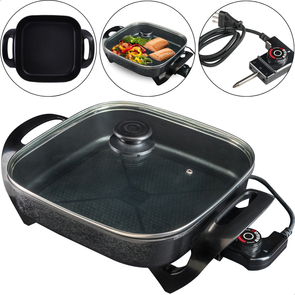 Panela Elétrica Antiaderente Agratto Mangiare 1500W 127 220V