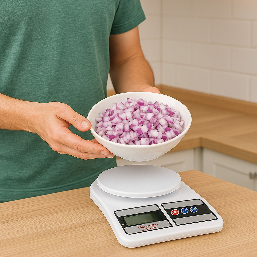 Kit Balança Digital 10Kg e Processador De Alimentos Cozinha Restaurante Medidor Alimentos Casa
