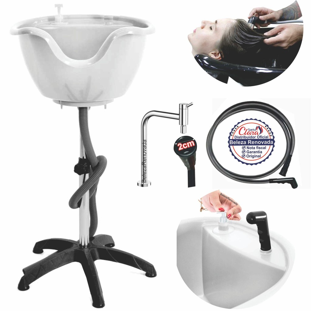 Lavatório De Cabelo Portátil Cuba Móvel Salão Beleza + Ducha