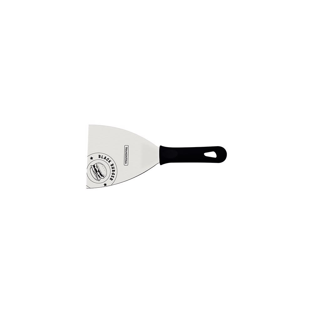 Espátula Black Burger em Aço Inox e Cabo de Polipropileno Preto 4'' - Tramontina