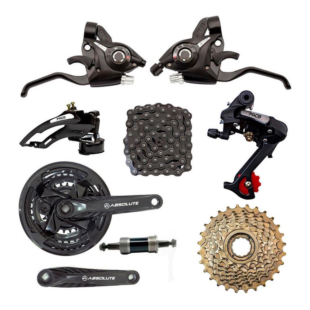Kit Bike 24 Vel Trocador Marcha 3x8 Cambio Catraca Corrente