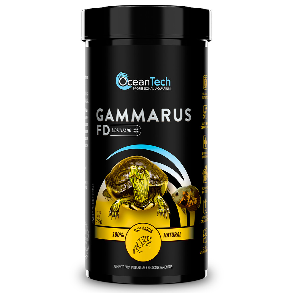 Ração Gammarus FD 28g Liofilizada Ocean Tech para Tartarugas e Peixes