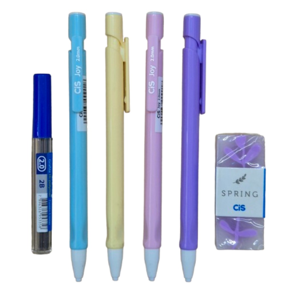 Kit 2 Lapiseira Joy 2.0 + Borracha Spring + Grafite
