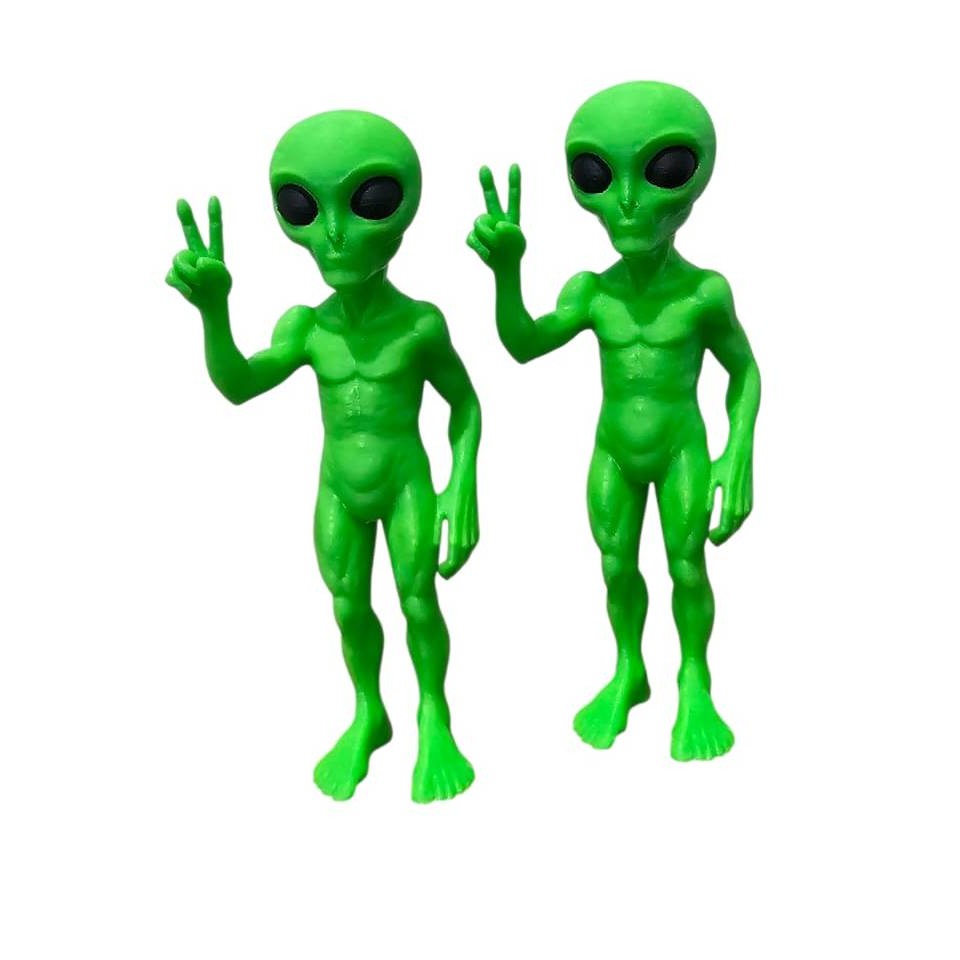 Boneco Et Alienígena Com Sinal de Paz Decoração Extraterrestre  Alien Legal Presentes Presente 15cm