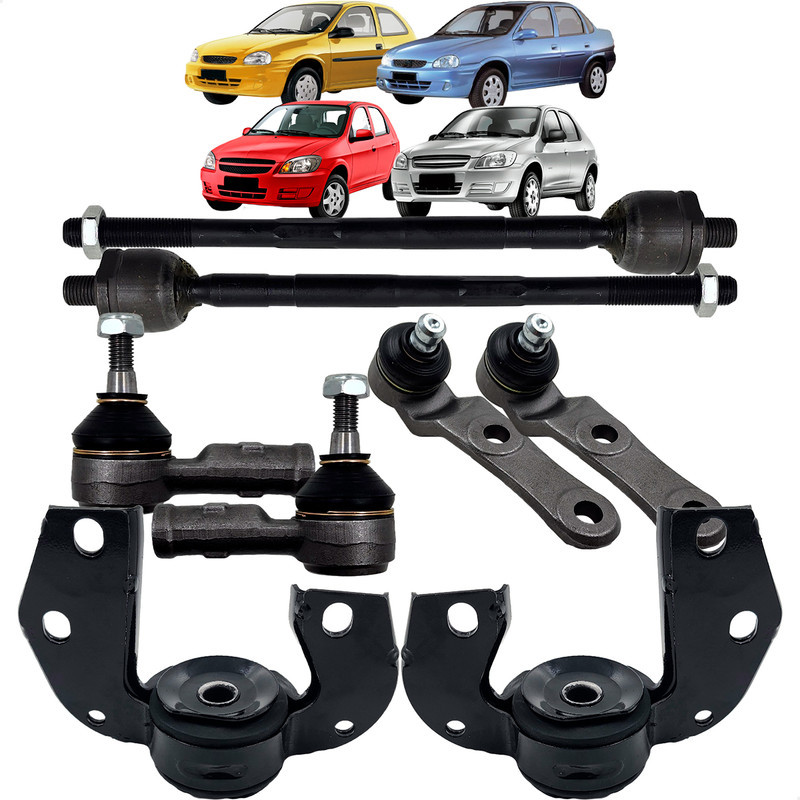 Kit Pivô Terminal Barra Axial Morcego Celta Corsa Classic Prisma 1998 A 2010 Com Direção Hidráulica