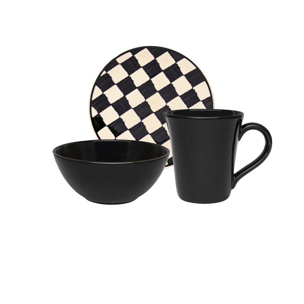 Jogo Lanche 3 Peças Oxford Unni Damas em Oferta na Shopee