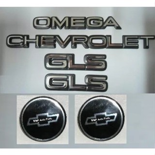 Kit Emblemas Chevrolet Omega 2 Gls+ Gravata Grade E Mala em Oferta na Shopee