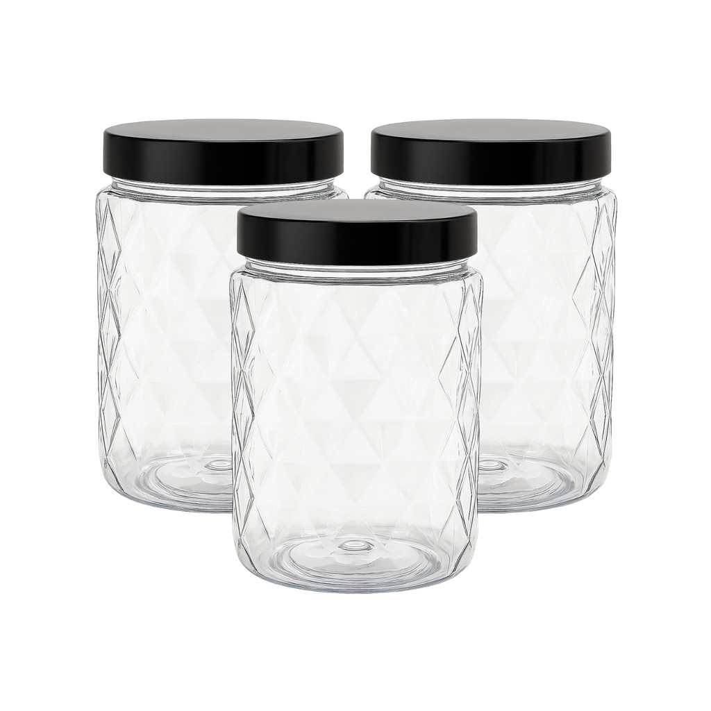 Conj 3 Potes Para Mantimentos 1,1 Litro Multiuso Com Tampa De Rosca Organizador Cozinha em Oferta na Shopee