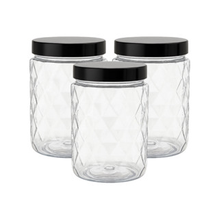 Conj 3 Potes Para Mantimentos 1,1 Litro Multiuso Com Tampa De Rosca Organizador Cozinha em Oferta na Shopee