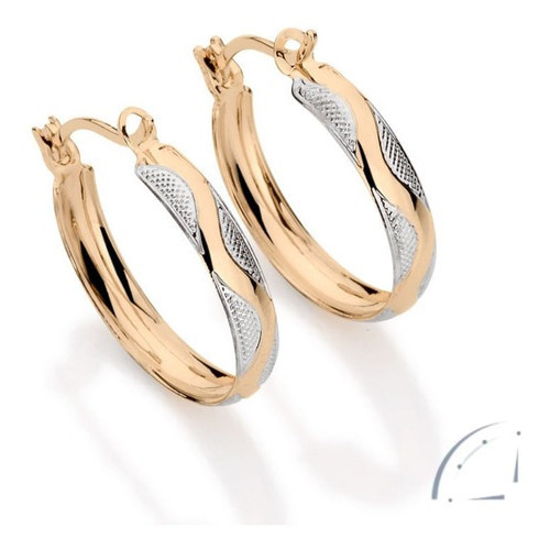 Brinco Rommanel Folheado Ouro 18k Argola Com Rhodium 523921 em Oferta na Shopee