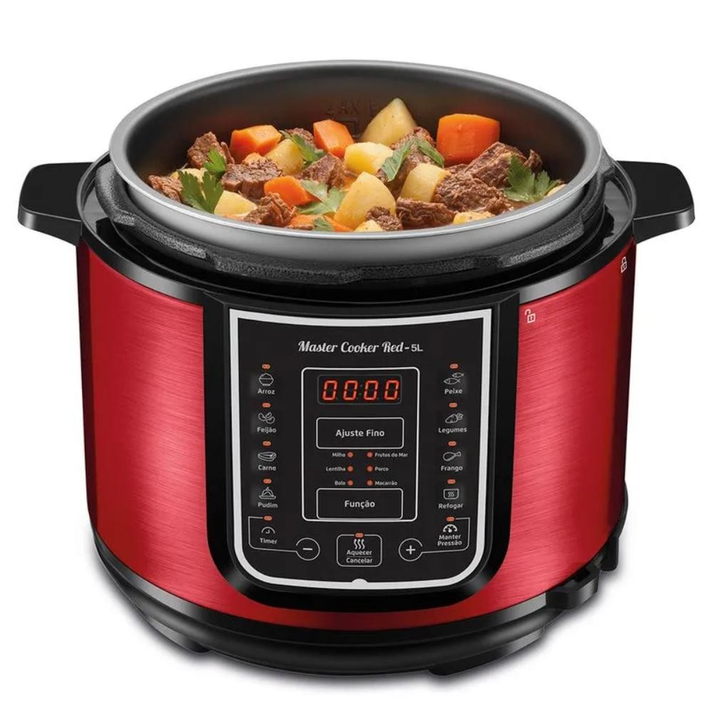 Panela de Pressão Elétrica Mondial Digital Master Cooker Red 5L 900W Vermelho/Inox 127V - PE-39 em Oferta na Shopee