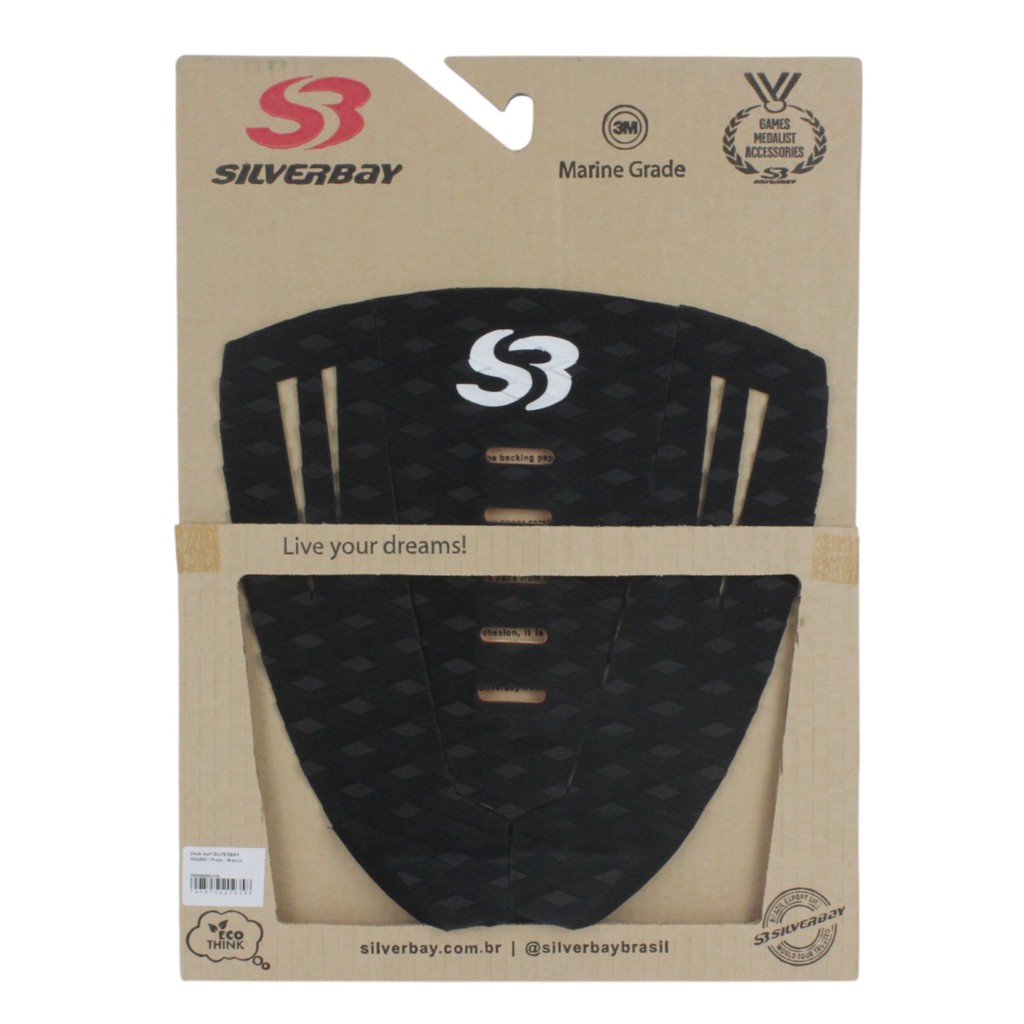 Deck para Prancha de Surf Silverbay Round Black White