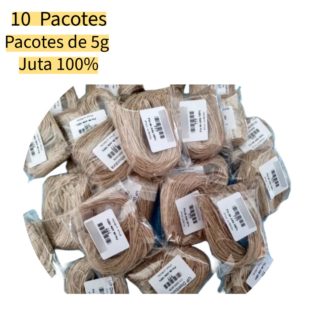 10 pacotes de Fio de Juta 100%  para Ninho de Aves - Canario, Peruquito Passaro e aves diversas -50g